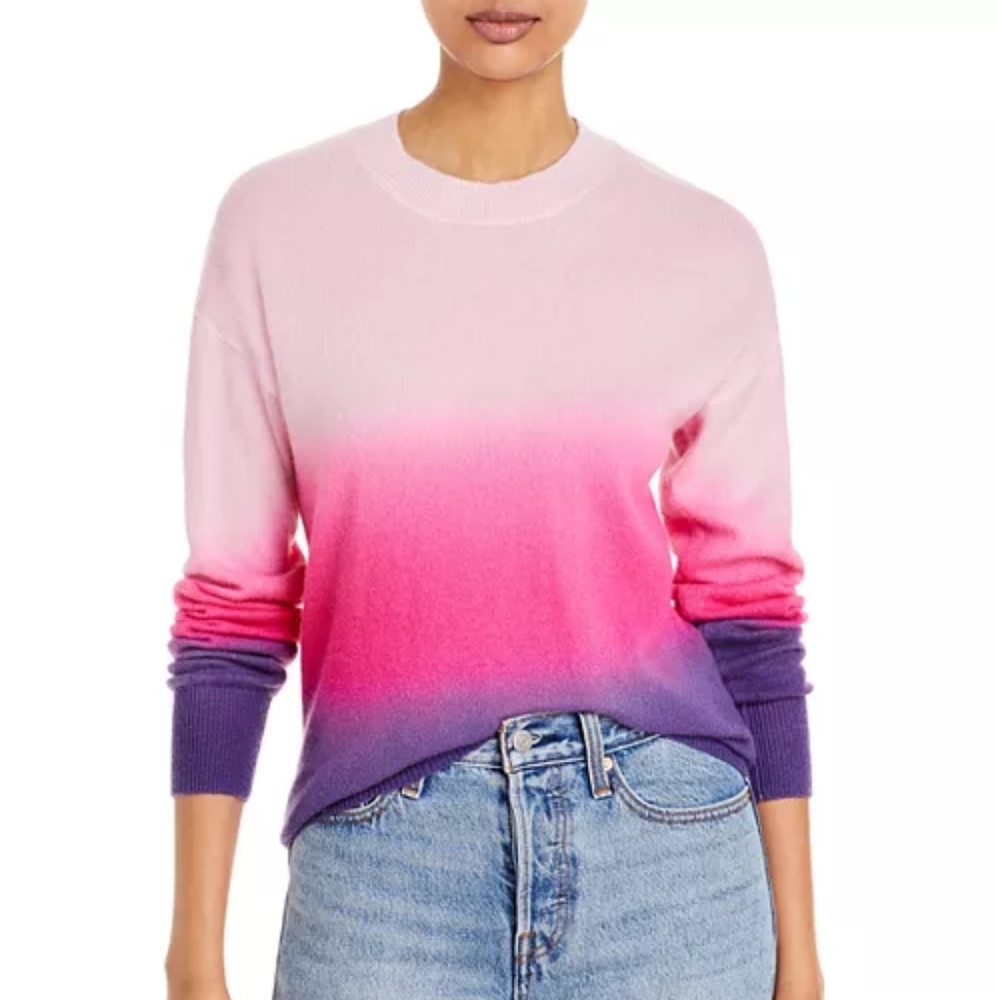 Aqua Cashmere Pink/Purple Ombré Sweater sz XS